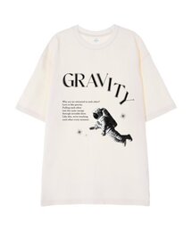 [オーバーサイズ]アストロナウト 13番手 綿 ラウンドネック 半袖Tシャツ_アイボリー