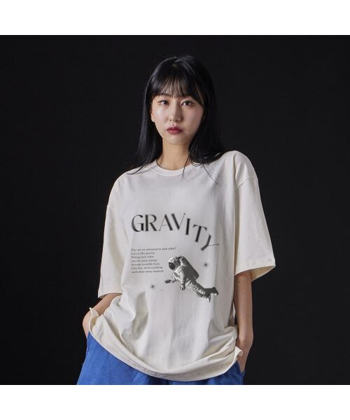 ASTRAL PROJECTION（アストラルプロジェクション）の「[オーバーサイズ]アストロナウト 13番手 綿 ラウンドネック 半袖Tシャツ_アイボリー（Tシャツ/カットソー・メンズ・その他・MEDIUM/LARGE/XX-LARGE）」の2枚目の写真
