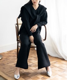 No Rule No Line（ノール－ルノーライン）の「セーラーカラーストール付きニットセットアップ(3点セット)（セットアップ）」