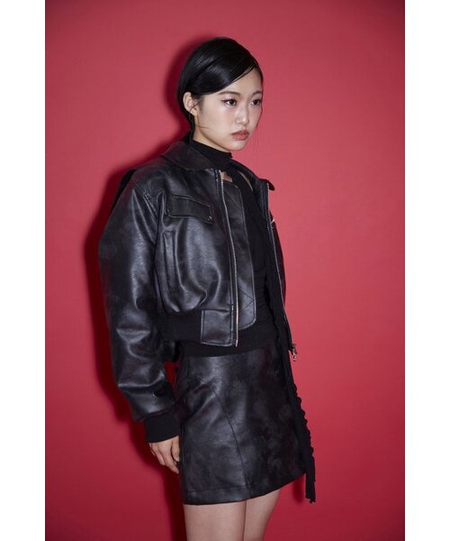 CAPRICIEUX（カプリシュー）の「Amber leather jumper (black)（ライダースジャケット・レディース・その他・SMALL）」の2枚目の写真