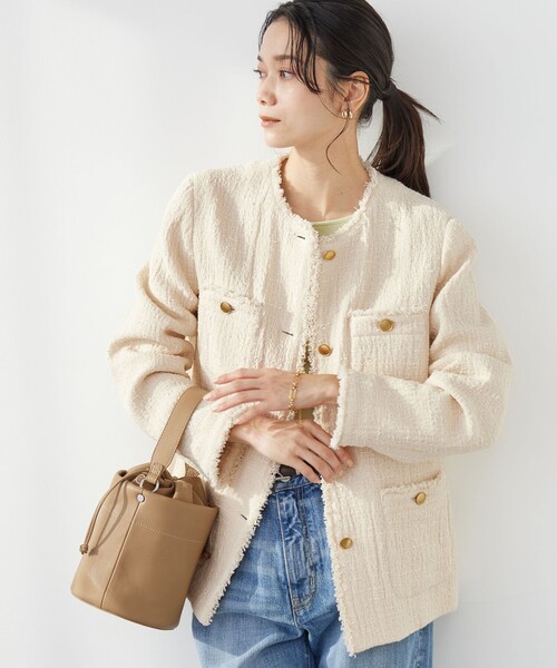 セール】［size SHORTあり］Bisentino ノーカラー ジャケット（ノー