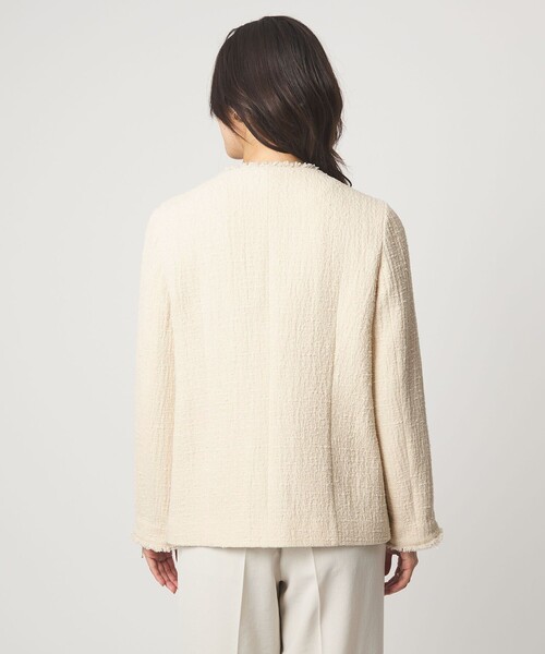 green label relaxing（グリーンレーベルリラクシング）の「［size SHORTあり］Bisentino ノーカラー ジャケット（ノーカラージャケット・レディース・ナチュラル/ネイビー・SHORT/36/38）」の22枚目の写真