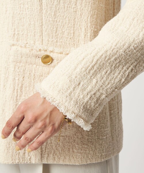 size SHORTあり］Bisentino ノーカラー ジャケット（ノーカラー