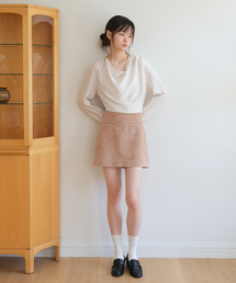 SUEDE POCKET SKIRT_BEIGE