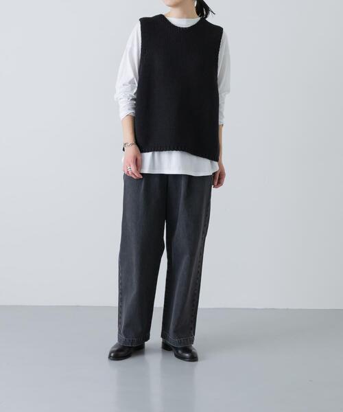 かぐれ（カグレ）の「フェードデニムイージーパンツ（デニムパンツ・レディース・ブラック系その他/ライトインディゴブルー・FREE）」の11枚目の写真