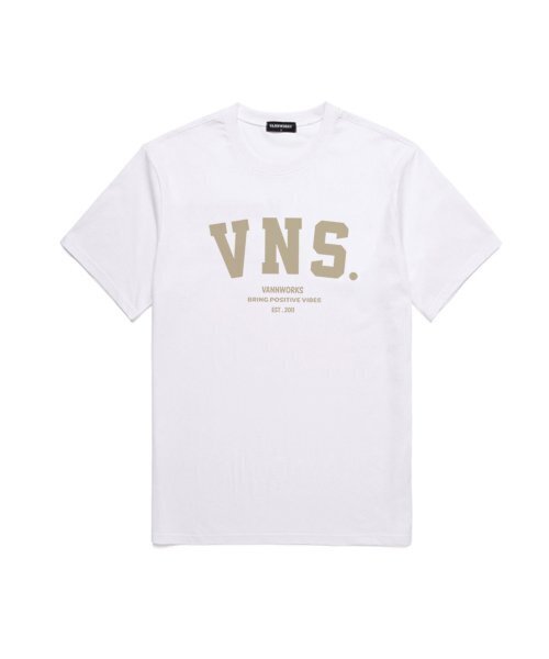 VANNWORKS(バンワークス)の「VNS アーチロゴ 半袖Tシャツ (VS0010) ホワイト_ベージュ(Tシャツ/カットソー・レディース・その他・XX-LARGE/LARGE/MEDIUM/SMALL/X-LARGE)」の2枚目の写真
