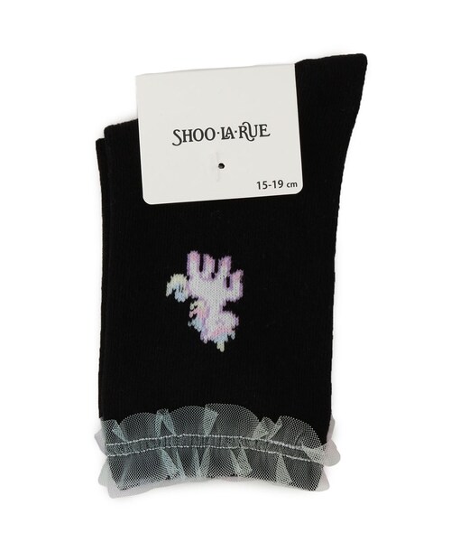 SHOO・LA・RUE（シューラルー）の「チュールフリルユニコーンクルー丈ソックス（ソックス/靴下・キッズ・アイボリー/サックスブルー/ブラック・75/79）」の2枚目の写真