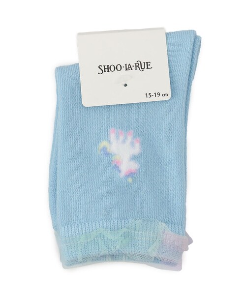SHOO・LA・RUE（シューラルー）の「チュールフリルユニコーンクルー丈ソックス（ソックス/靴下・キッズ・アイボリー/サックスブルー/ブラック・75/79）」の6枚目の写真