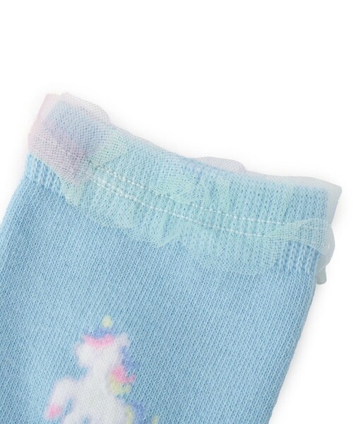 SHOO・LA・RUE（シューラルー）の「チュールフリルユニコーンクルー丈ソックス（ソックス/靴下・キッズ・アイボリー/サックスブルー/ブラック・75/79）」の8枚目の写真