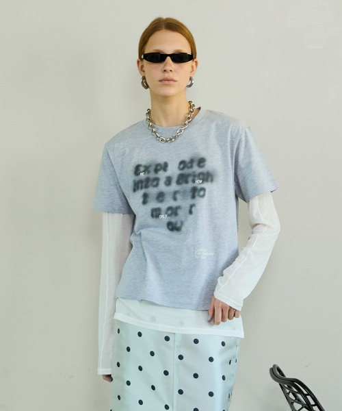 MAISON SPECIAL(メゾンスペシャル)の「Open Heart Layered T-Shirt/オープンハートレイヤードTシャツ(Tシャツ/カットソー・レディース・ライトイエロー/ブルー/グレー・FREE)」の1枚目の写真