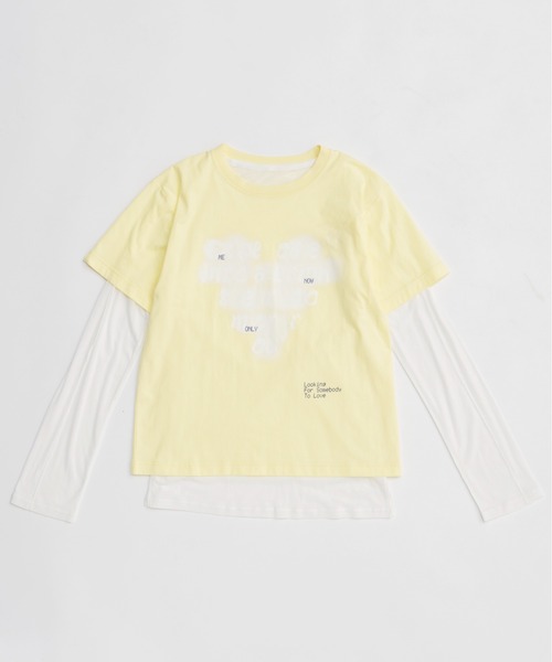 MAISON SPECIAL(メゾンスペシャル)の「Open Heart Layered T-Shirt/オープンハートレイヤードTシャツ(Tシャツ/カットソー・レディース・ライトイエロー/ブルー/グレー・FREE)」の9枚目の写真