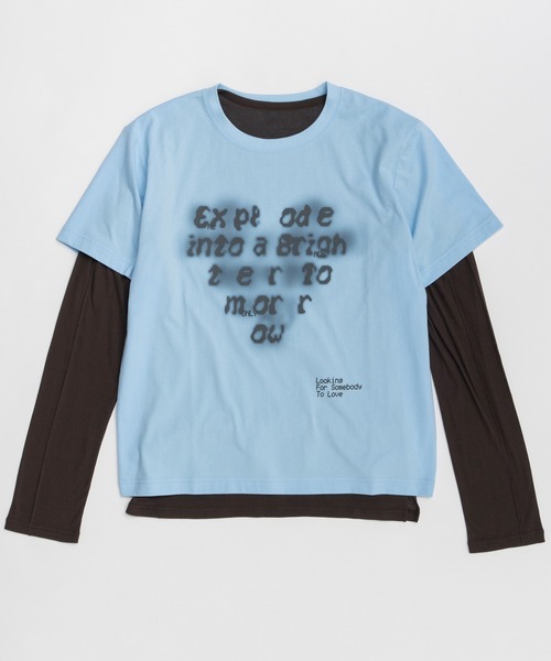 MAISON SPECIAL(メゾンスペシャル)の「Open Heart Layered T-Shirt/オープンハートレイヤードTシャツ(Tシャツ/カットソー・レディース・ライトイエロー/ブルー/グレー・FREE)」の7枚目の写真