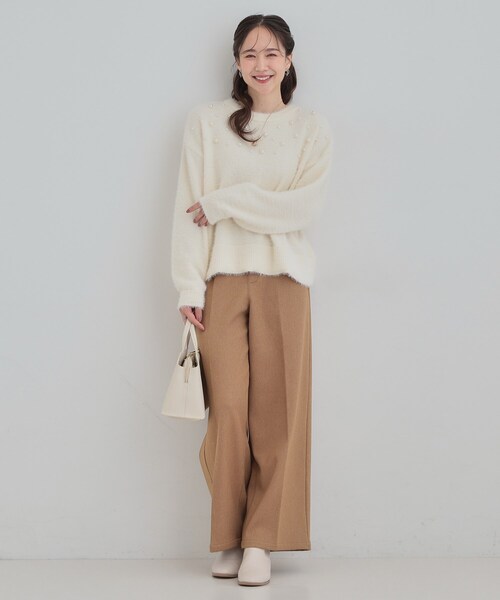 Cutie Blonde（キューティーブロンド）の「大人きらめく ふわふわパール調ニット（ニット/セーター・レディース・オフホワイト/ダークグレー/ライトブルー・00）」の22枚目の写真