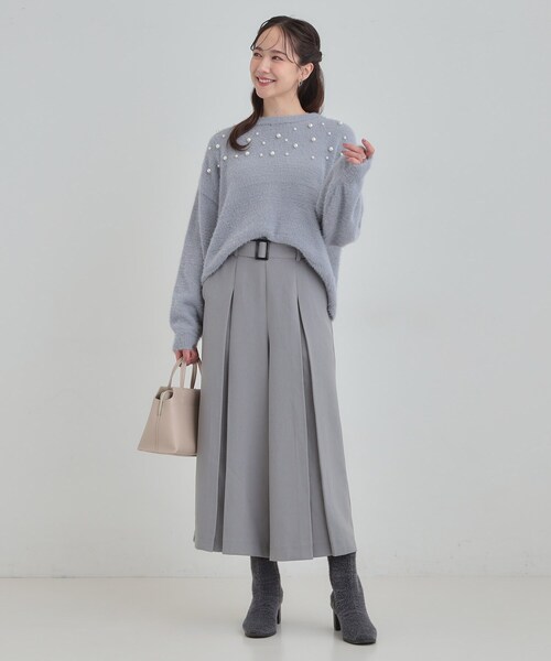 Cutie Blonde（キューティーブロンド）の「大人きらめく ふわふわパール調ニット（ニット/セーター・レディース・オフホワイト/ダークグレー/ライトブルー・00）」の18枚目の写真