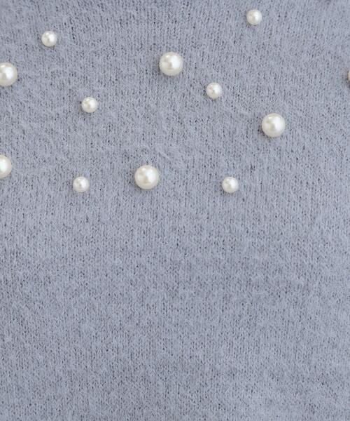 Cutie Blonde（キューティーブロンド）の「大人きらめく ふわふわパール調ニット（ニット/セーター・レディース・オフホワイト/ダークグレー/ライトブルー・00）」の7枚目の写真
