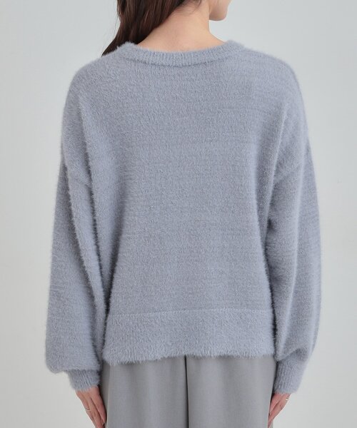 Cutie Blonde（キューティーブロンド）の「大人きらめく ふわふわパール調ニット（ニット/セーター・レディース・オフホワイト/ダークグレー/ライトブルー・00）」の10枚目の写真