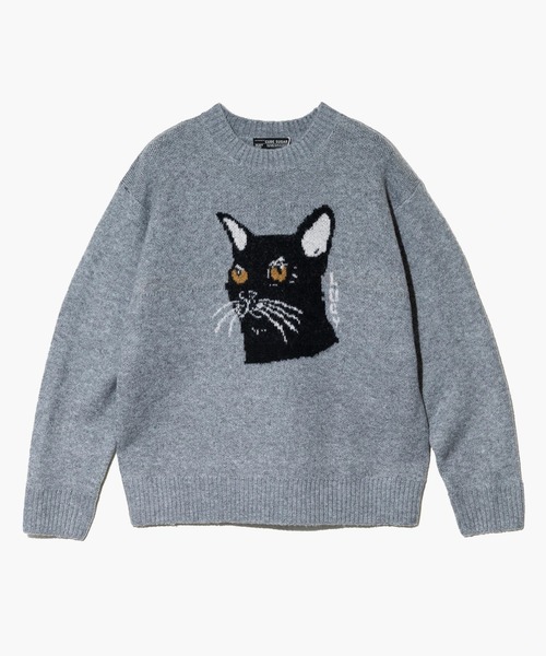 CUBE SUGAR（キューブシュガー）の「CUBE SUGAR/キューブシュガー　リサイクルPW ジャガードアニマル柄PO（スウェット・レディース・グレー/ブルー/ブラウン・FREE）」の2枚目の写真