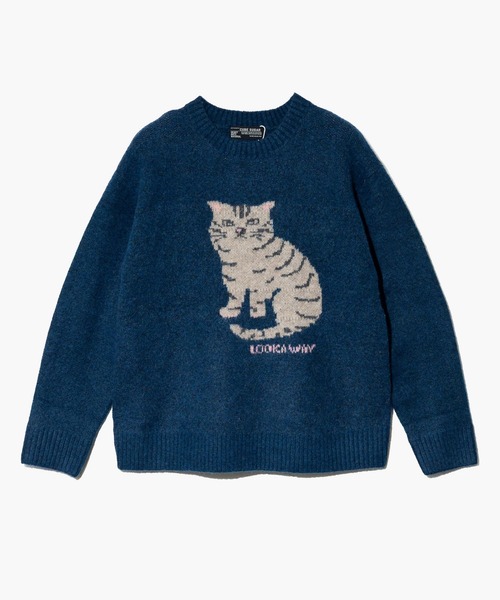 CUBE SUGAR（キューブシュガー）の「CUBE SUGAR/キューブシュガー　リサイクルPW ジャガードアニマル柄PO（スウェット・レディース・グレー/ブルー/ブラウン・FREE）」の3枚目の写真