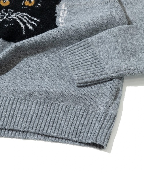 CUBE SUGAR（キューブシュガー）の「CUBE SUGAR/キューブシュガー　リサイクルPW ジャガードアニマル柄PO（スウェット・レディース・グレー/ブルー/ブラウン・FREE）」の8枚目の写真