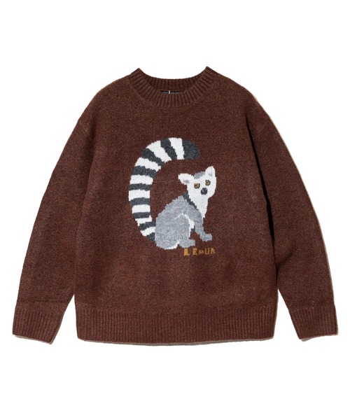 CUBE SUGAR（キューブシュガー）の「CUBE SUGAR/キューブシュガー　リサイクルPW ジャガードアニマル柄PO（スウェット・レディース・グレー/ブルー/ブラウン・FREE）」の14枚目の写真