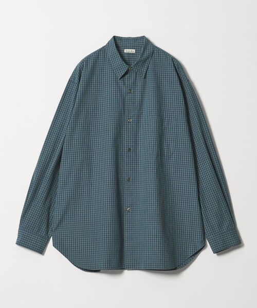 Steven Alan（スティーブンアラン）の「＜Steven Alan＞ ポプリン グラフチェック レギュラーカラー シャツ LOOSE（シャツ/ブラウス・メンズ・ライトグレー/コバルトブルー・S/M/L/XL）」の2枚目の写真