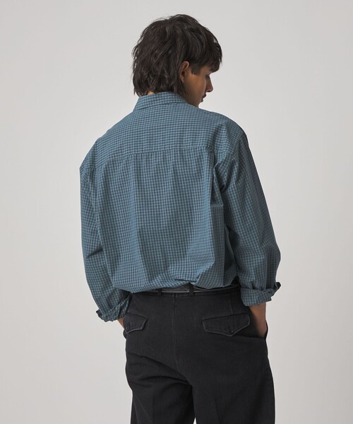 Steven Alan（スティーブンアラン）の「＜Steven Alan＞ ポプリン グラフチェック レギュラーカラー シャツ LOOSE（シャツ/ブラウス・メンズ・ライトグレー/コバルトブルー・S/M/L/XL）」の5枚目の写真