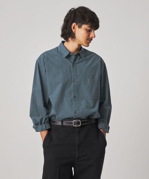 Steven Alan（スティーブンアラン）の「＜Steven Alan＞ ポプリン グラフチェック レギュラーカラー シャツ LOOSE（シャツ/ブラウス・メンズ・ライトグレー/コバルトブルー・S/M/L/XL）」の6枚目の写真
