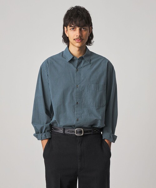 Steven Alan（スティーブンアラン）の「＜Steven Alan＞ ポプリン グラフチェック レギュラーカラー シャツ LOOSE（シャツ/ブラウス・メンズ・ライトグレー/コバルトブルー・S/M/L/XL）」の7枚目の写真