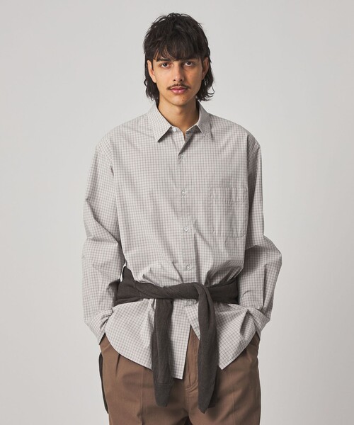 Steven Alan（スティーブンアラン）の「＜Steven Alan＞ ポプリン グラフチェック レギュラーカラー シャツ LOOSE（シャツ/ブラウス・メンズ・ライトグレー/コバルトブルー・S/M/L/XL）」の9枚目の写真