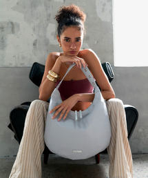 CHRISTINE PROJECT（クリスティンプロジェクト）の「EYELET NYLON HOBO BAG(SILVER OYSTER)（ショルダーバッグ・レディース）」