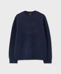 PS Paul Smith | "Happy" メリノウール クルーネックニット / 162401 805Z(ニット/セーター)
