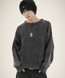 MSG（エムエスジー）の「ルーズシルエットダメージスプリングニットプルオーバー（ニット/セーター）」