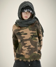 MSG（エムエスジー）の「ルーズシルエットダメージスプリングニットプルオーバー（ニット/セーター）」