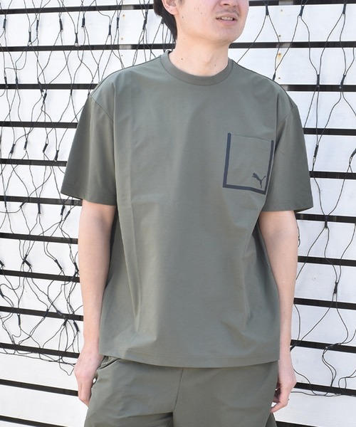 PUMA(プーマ)の「PUMA/プーマ メンズ 半袖 Tシャツ ワンポイント ロゴ シンプル 693746(Tシャツ/カットソー・メンズ・コーラル/オリーブ/ブラック・M/XL/L)」の2枚目の写真