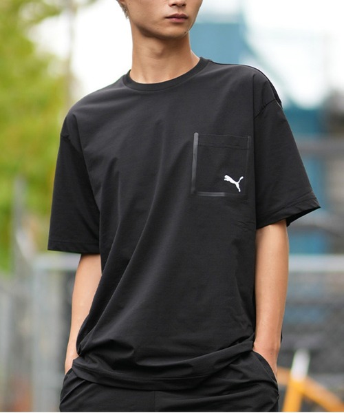 PUMA(プーマ)の「PUMA/プーマ メンズ 半袖 Tシャツ ワンポイント ロゴ シンプル 693746(Tシャツ/カットソー・メンズ・コーラル/オリーブ/ブラック・M/XL/L)」の1枚目の写真
