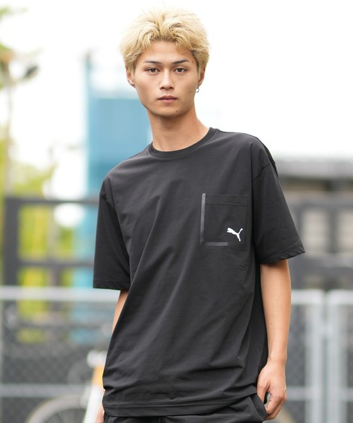PUMA(プーマ)の「PUMA/プーマ メンズ 半袖 Tシャツ ワンポイント ロゴ シンプル 693746(Tシャツ/カットソー・メンズ・コーラル/オリーブ/ブラック・M/XL/L)」の9枚目の写真