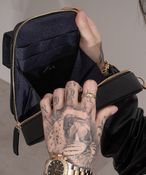 DEVICE × GOUKIコラボ】ゴールドカラーバックル ショルダーバッグ