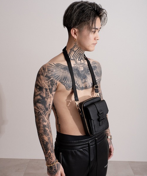 DEVICE × GOUKIコラボ】ゴールドカラーバックル ショルダーバッグ