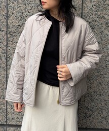 Rouge vif | リバーシブルパネトレーションファーキルトブルゾン(ブルゾン)