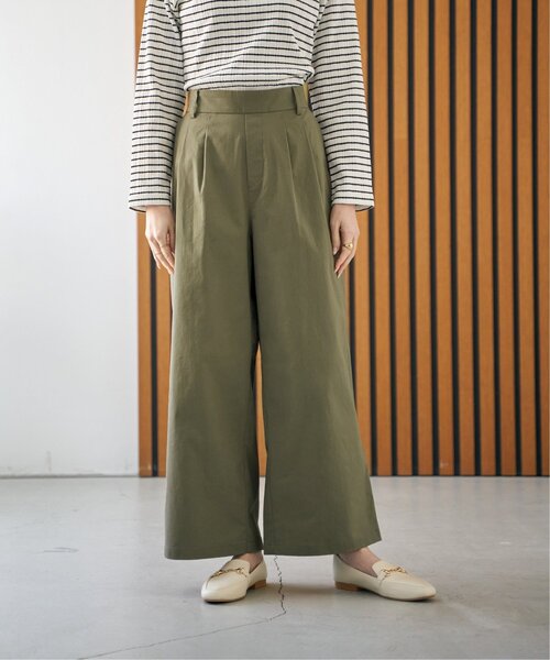 ikka（イッカ）の「デニム／チノワイドパンツ（チノパンツ・レディース・ブラック/ベージュ/ネイビー/カーキ・M/L）」の20枚目の写真