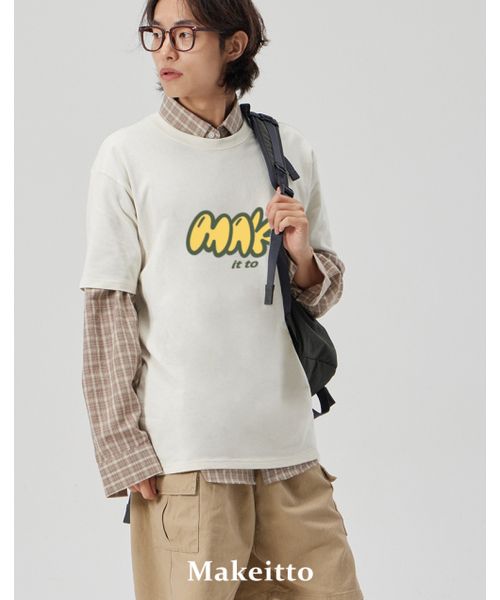 MAKEITTO（メイキット）の「[MAKE] CREW NECK TEE_CREAM（Tシャツ/カットソー・メンズ・その他・MEDIUM/LARGE/X-LARGE/XX-LARGE）」の4枚目の写真