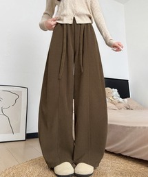 ワイドカーブパンツレディースワイドパンツ