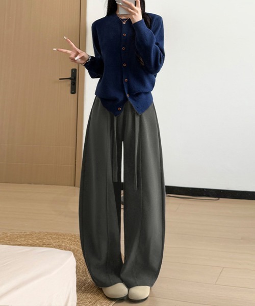 Miniministore(ミニミニストア)の「ワイドカーブパンツレディースワイドパンツ(スラックス・レディース・オフホワイト/ワインレッド/カーキ/チャコールグレー/ブラック/ブラウン・FREE)」の18枚目の写真