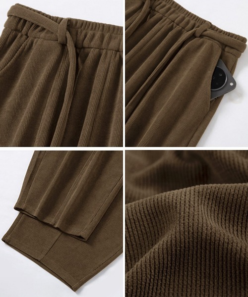 Miniministore(ミニミニストア)の「ワイドカーブパンツレディースワイドパンツ(スラックス・レディース・オフホワイト/ワインレッド/カーキ/チャコールグレー/ブラック/ブラウン・FREE)」の10枚目の写真