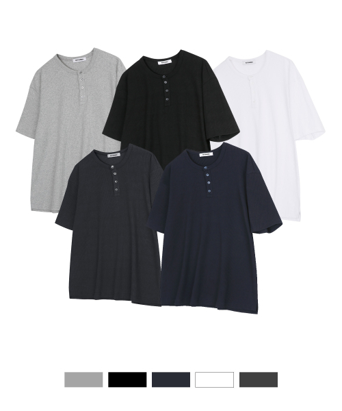 ROTEMBER（ローテンバー）の「リブヘンリーネックハーフTシャツ [5 COLOR]（Tシャツ/カットソー・メンズ・ホワイト/ブラック/ネイビー/グレー/チャコール・MEDIUM/LARGE/X-LARGE）」の10枚目の写真