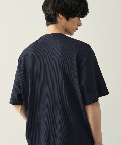 ROTEMBER（ローテンバー）の「リブヘンリーネックハーフTシャツ [5 COLOR]（Tシャツ/カットソー・メンズ・ホワイト/ブラック/ネイビー/グレー/チャコール・MEDIUM/LARGE/X-LARGE）」の7枚目の写真