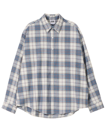 NOTHINGISBETTERTHANME（ナッシングイズベターザンミー）の「オーバーサイズフィルムチェックシャツ_blue（シャツ/ブラウス）」