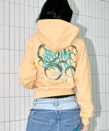W BUBBLE TAG HOODIE - ORANGE