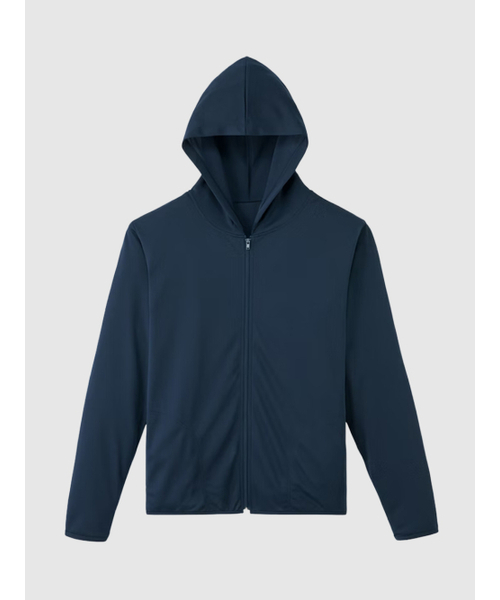 FINDCHILLIN(ファインド チリン)の「FCHl03 UVシールドアクティブフードジップアップネイビー(パーカー・メンズ・ネイビー・S/M/XL/L/2XL)」の1枚目の写真