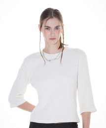 L14 WAFFLE T-SHIRT(IVORY)